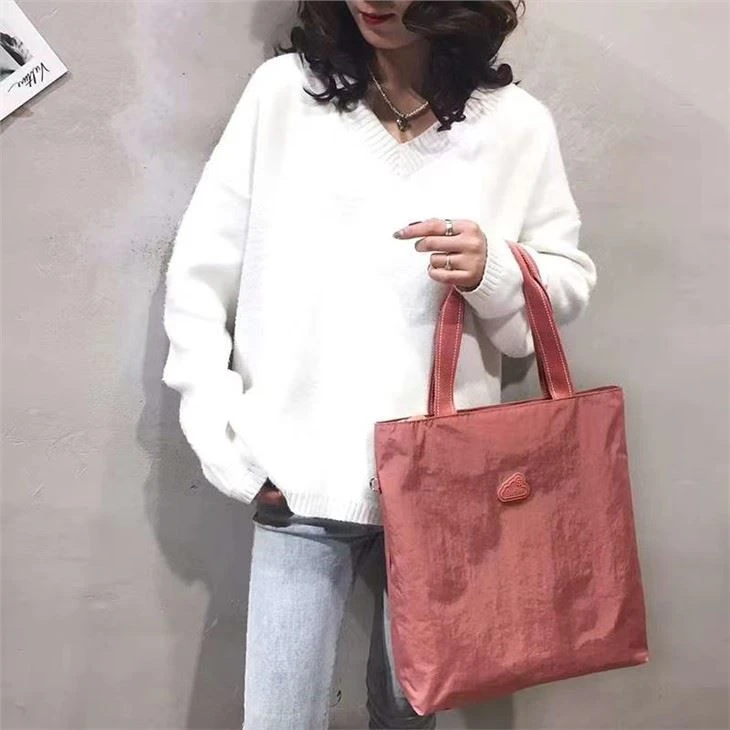 Nylon makaron farve let vægt skulder taske til kvinder